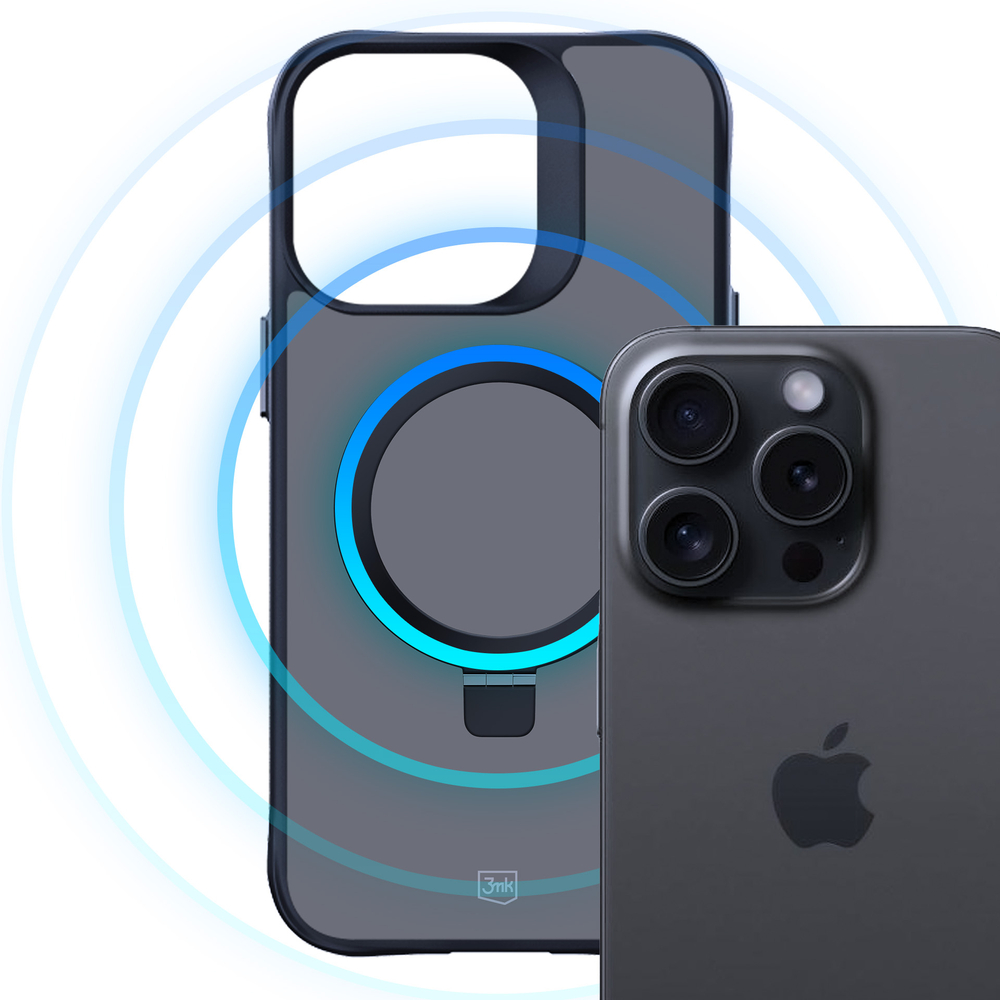 3mk Apple iPhone 15 Pro Max vāciņš Smoke Case Mag&Stand, melns