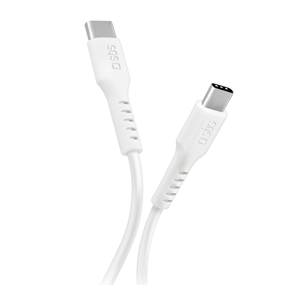 Sbs USB-C uz USB-C kabelis Power Delivery 25W, 1m, balts
