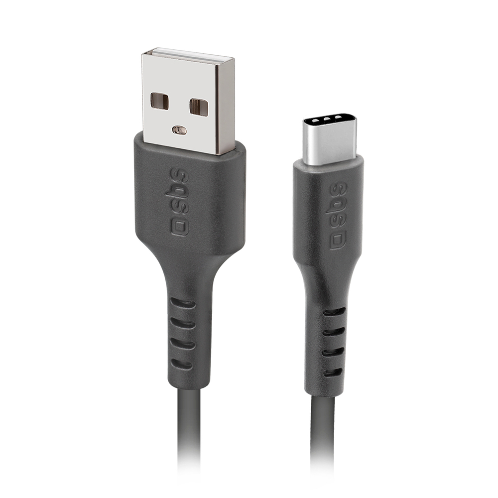 SBS USB-A uz USB-C kabelis (2 m), melns