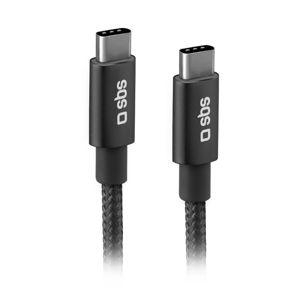Sbs TECABLETCC20BK USB-C uz USB-C kabelis, 25W Power Delivery, 1.5m, Pelēks