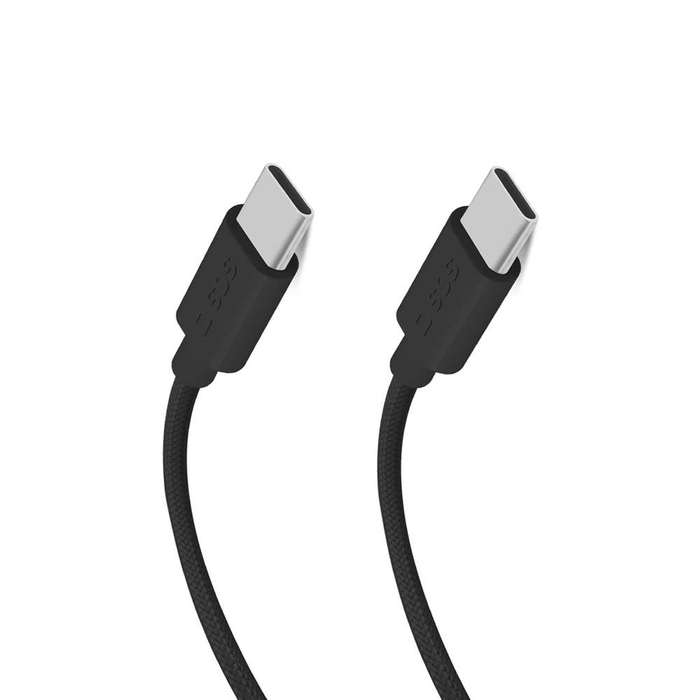 SBS USB-C uz USB-C kabelis 1.5m 60W, pīts, melns