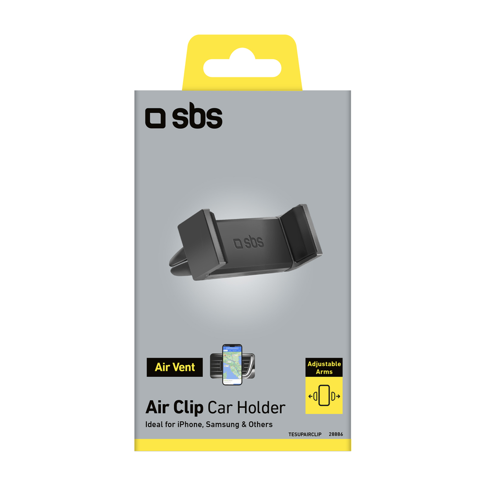 SBS TESUPAIRCLIP viedtālruņa turētājs automašīnas ventilācijas atverei, melns