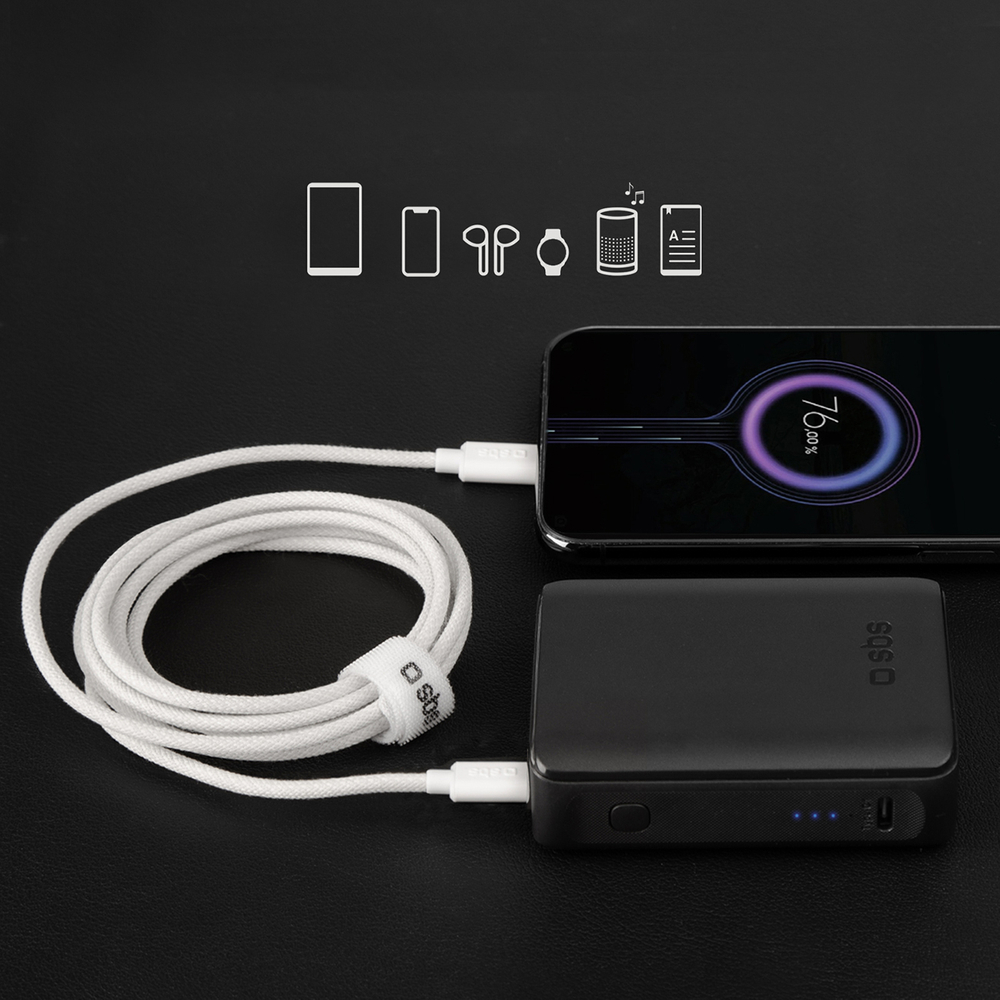 Sbs USB-C uz USB-C kabelis 1.5m 60W, pelēks
