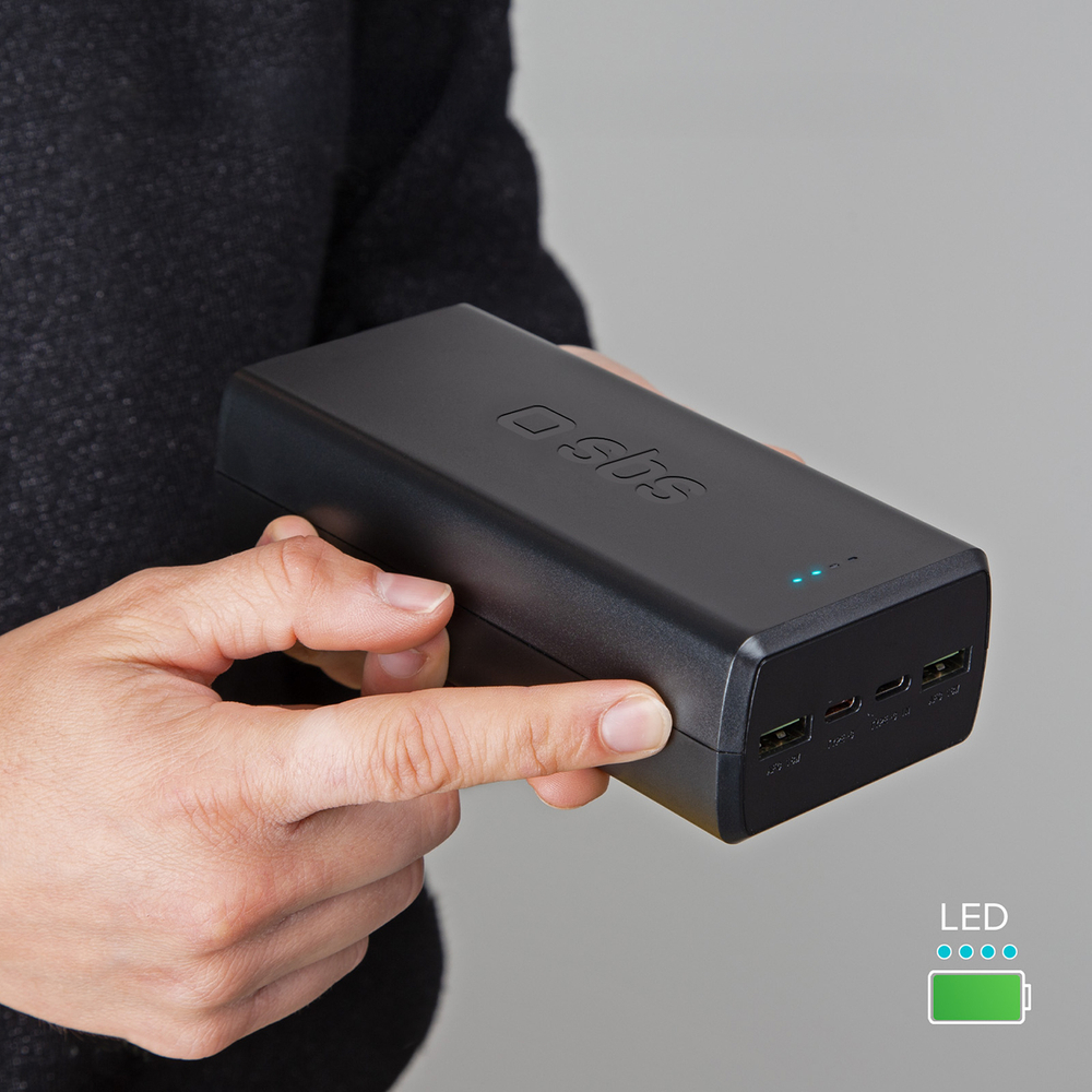 Sbs 30000 mAh ārējais akumulators TTBB30000PD20K, melns
