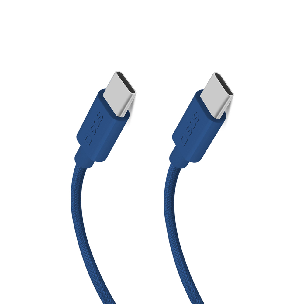 SBS USB-C uz USB-C kabelis 1.5m 60W Power Delivery, zils