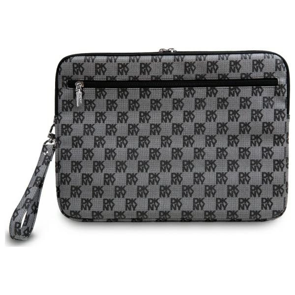 DKNY Checkered Pattern Printed Stripes klēpjdatora maciņš 14\", melns
