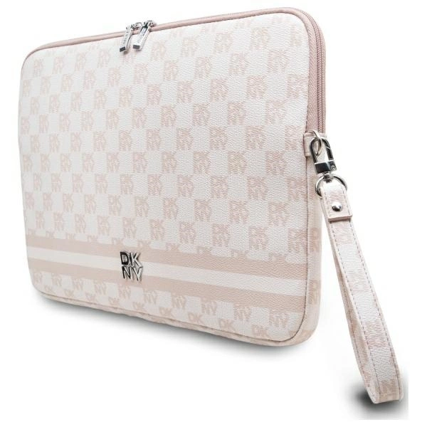 DKNY klēpjdatora maciņš 14\" Checkered Pattern Printed Stripes, rozā