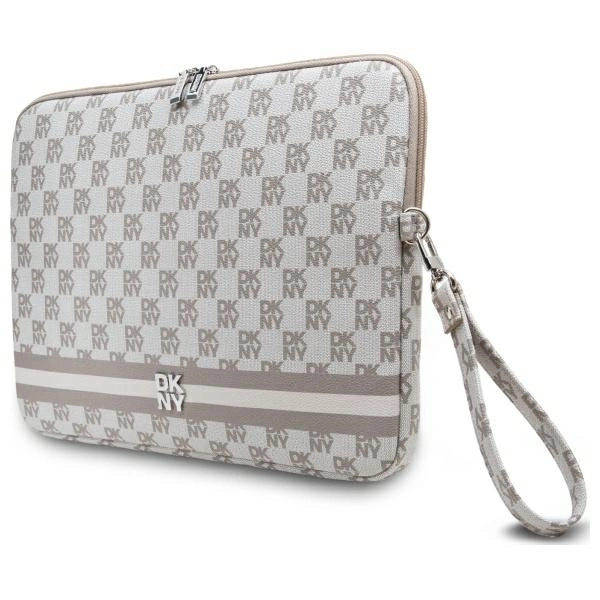 DKNY klēpjdatora vāciņš 16\" Checkered Pattern Printed Stripes, bēšs