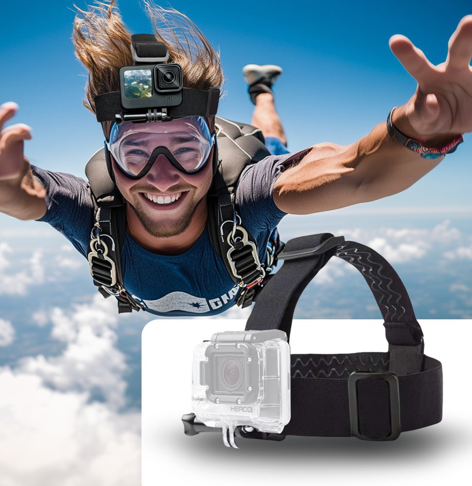 Tech-Protect GA100 galvas stiprinājums GoPro / DJI kamerām, Melns