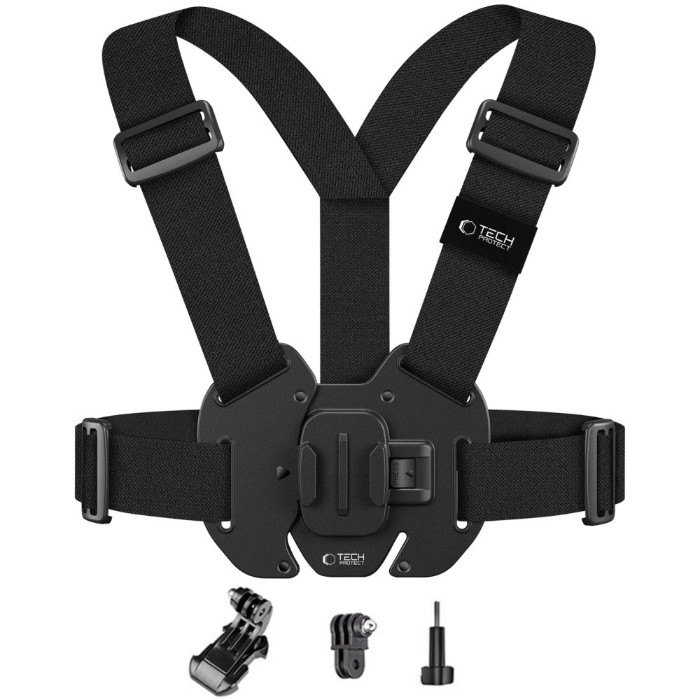 Tech-Protect GA100 krūšu stiprinājums GoPro / DJI, melns
