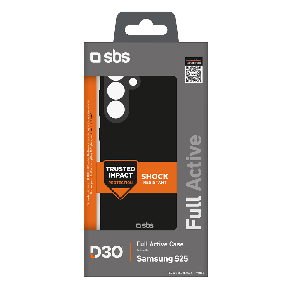 SBS Samsung Galaxy S25 vāciņš D3O Case, melns