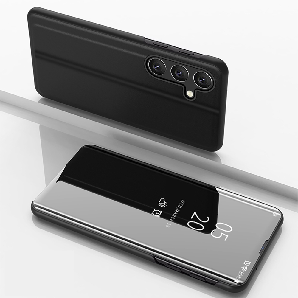 Clear View Samsung Galaxy A36 atverams vāciņš maciņš grāmatiņa, melns