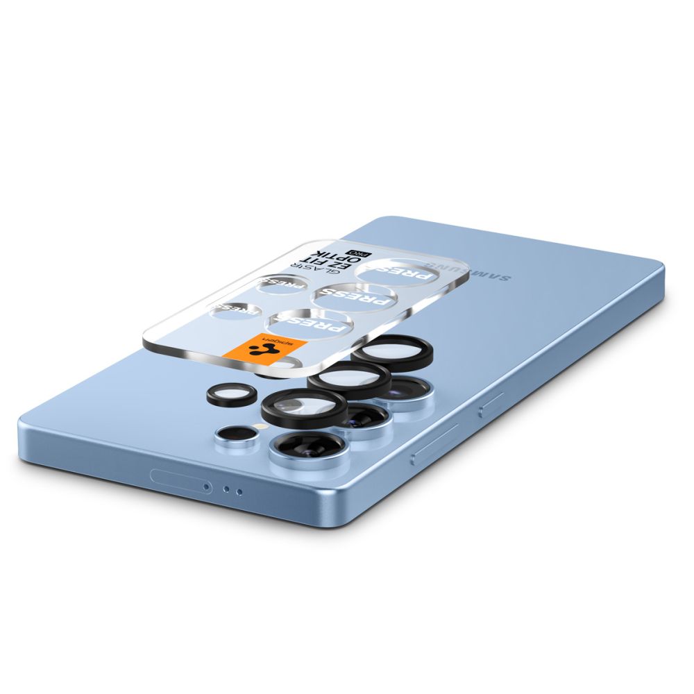 Spigen Optik Pro Glas.Tr EZ Fit kameru aizsargstikls Samsung Galaxy S25 Ultra (2 gab.), melns