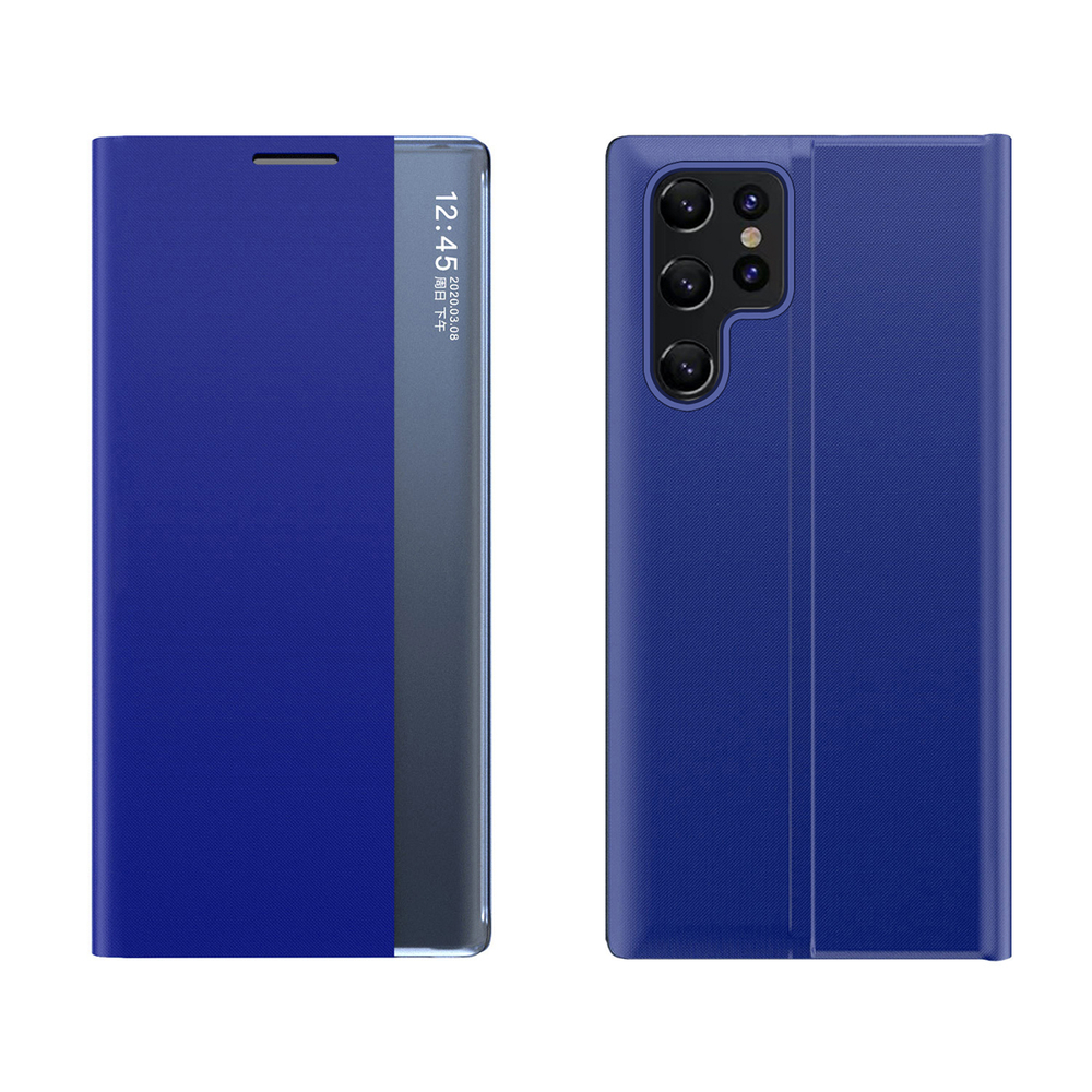 Hurtel Samsung Galaxy S24 FE atverams vāciņš maciņš grāmatiņa New Sleep Case, zils
