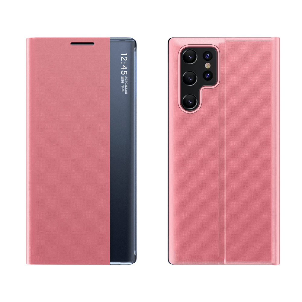 Hurtel Samsung Galaxy S24 FE atverams vāciņš maciņš grāmatiņa New Sleep Case, rozā