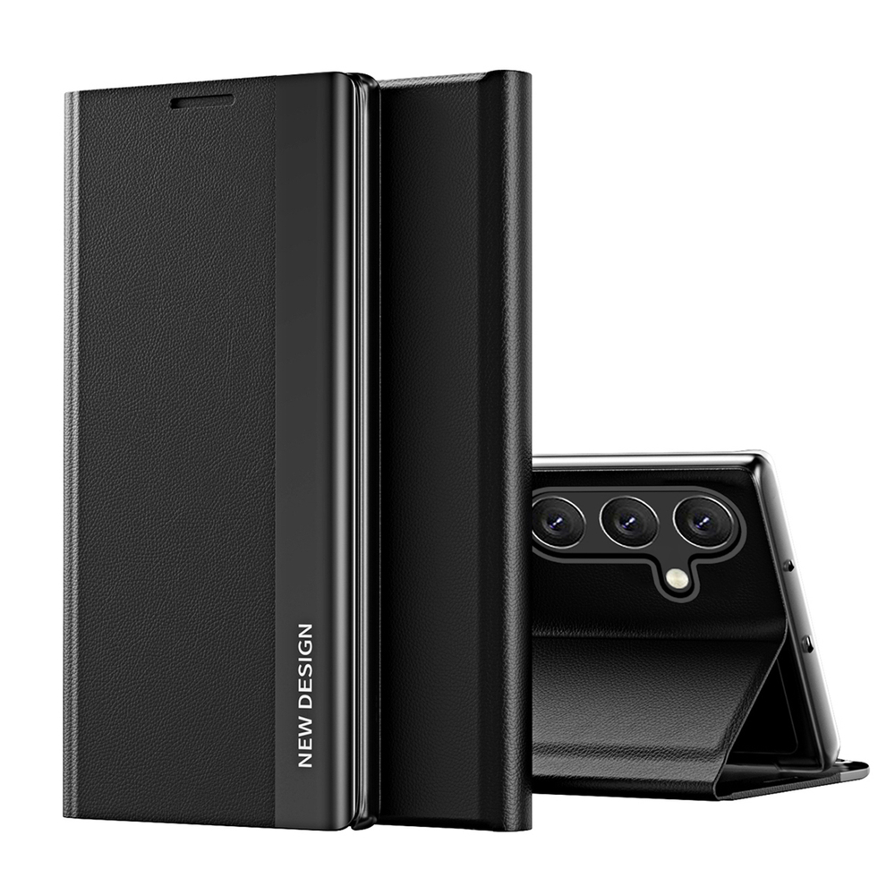 Hurtel Samsung Galaxy S24 FE atverams vāciņš maciņš grāmatiņa Sleep Case Pro, melns