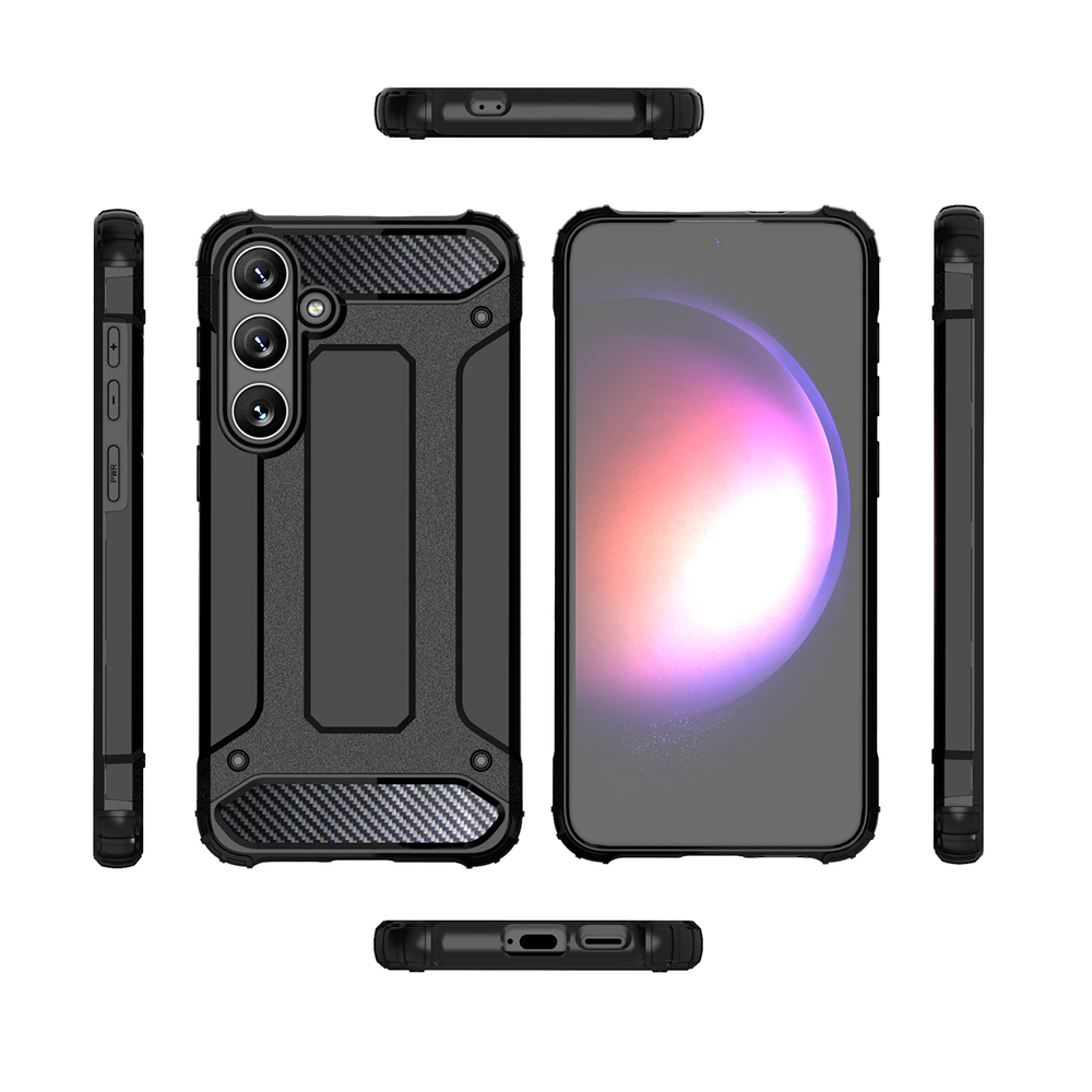 Hybrid Armor vāciņš Samsung Galaxy S24 FE telefonam, Melns