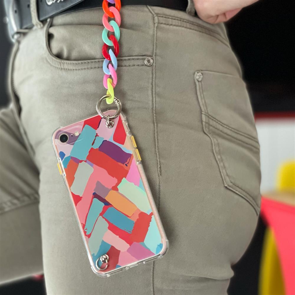 Color Chain vāciņš Samsung Galaxy S20 FE 5G ar dekoratīvu ķēdīti, daudzkrāsains