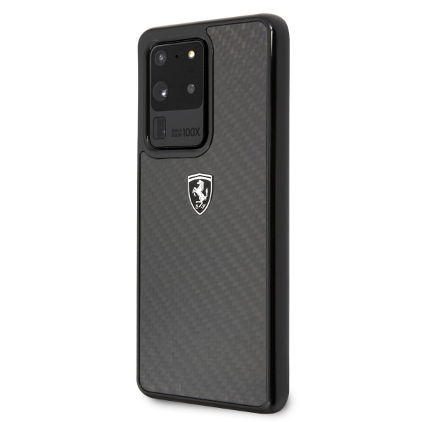 Ferrari Samsung Galaxy S20 Ultra vāciņš Carbon Heritage, melns
