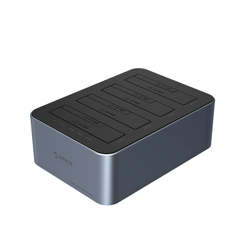 Orico 6646C3-C 4 disku dokstacija ar klonēšanas funkciju 2.5"/3.5" SATA HDD/SSD, Pelēka