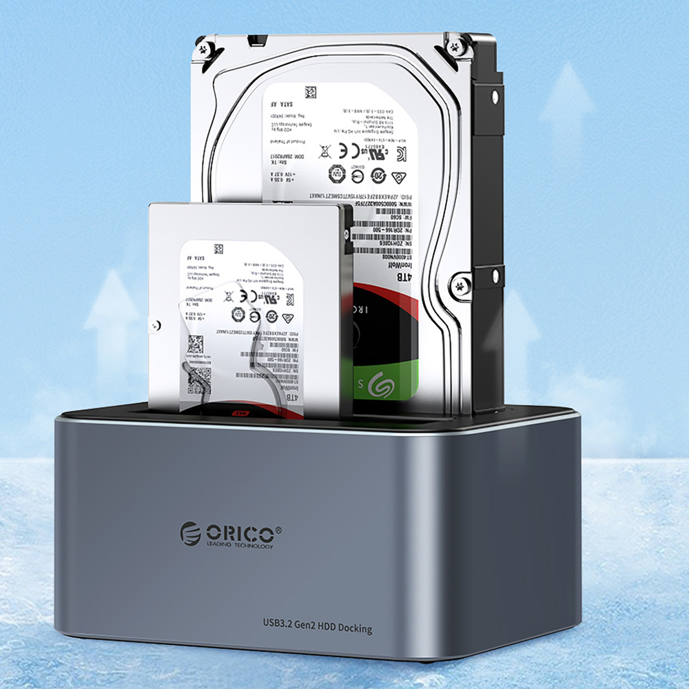 Orico 6656C3-C 5 nodalījumu dokstacija 2.5\"/3.5\" SATA HDD/SSD ar bezsaistes klonēšanu, pelēka