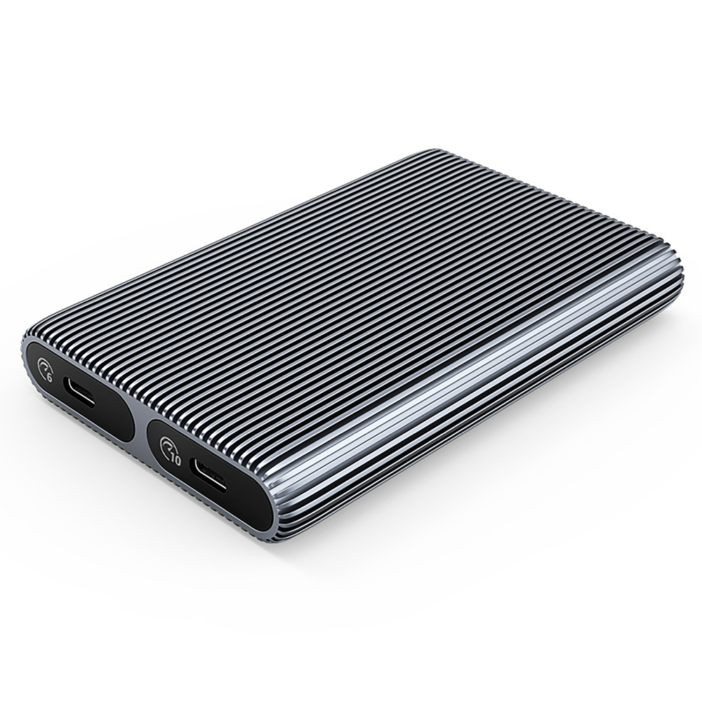 Disk Pocket 2x M.2 SATA+NVME USB-C 3.2 6Gbps/10Gbps - pelēks | grey
