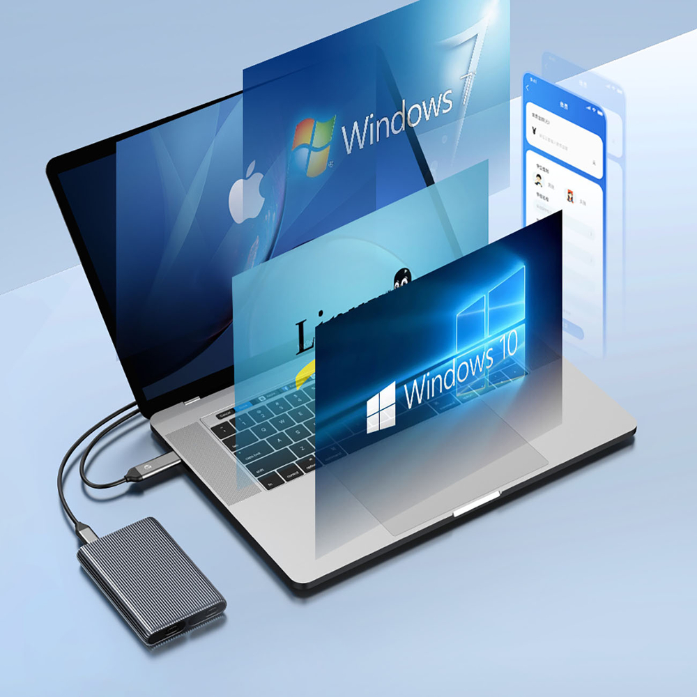 Orico AM2C3-2N divu M.2 NVMe SSD disku ietvars USB-C 3.2 10Gb/s, pelēks