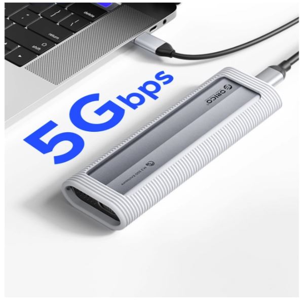 Orico AXM2F M.2 SATA SSD USB-C 3.2 diska korpuss, pelēks