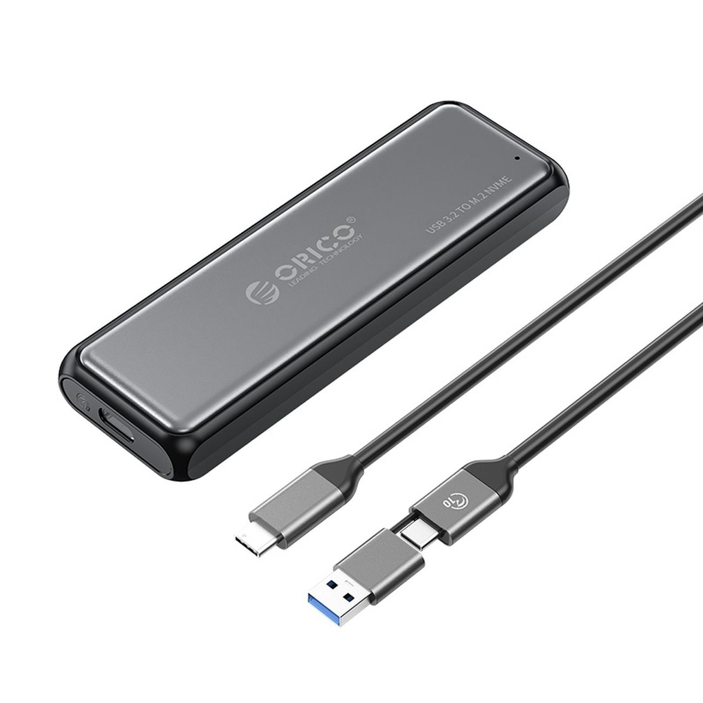 Orico DDM2-C3-G2 M.2 NVMe SSD ārējais disks, USB-C 3.2, pelēks