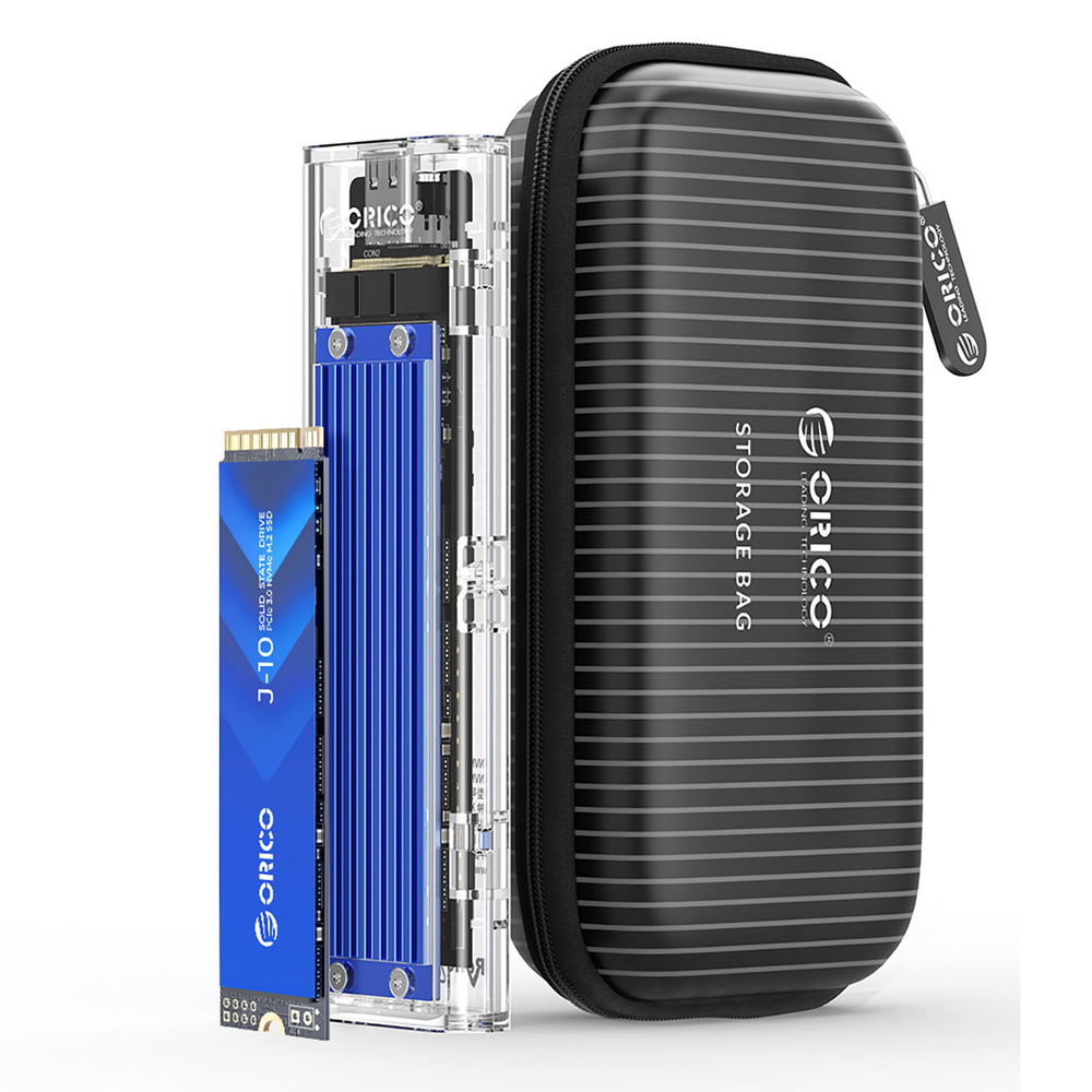 Orico TCM2-C3 M.2 NVMe uz USB-C ārējais diska korpuss, zils
