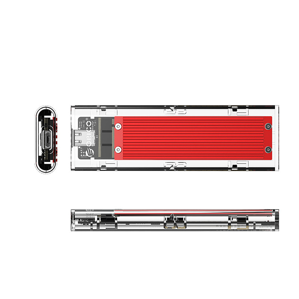 Orico TCM2-C3 M.2 NVME uz USB-C ārējais diska ietvars, sarkans
