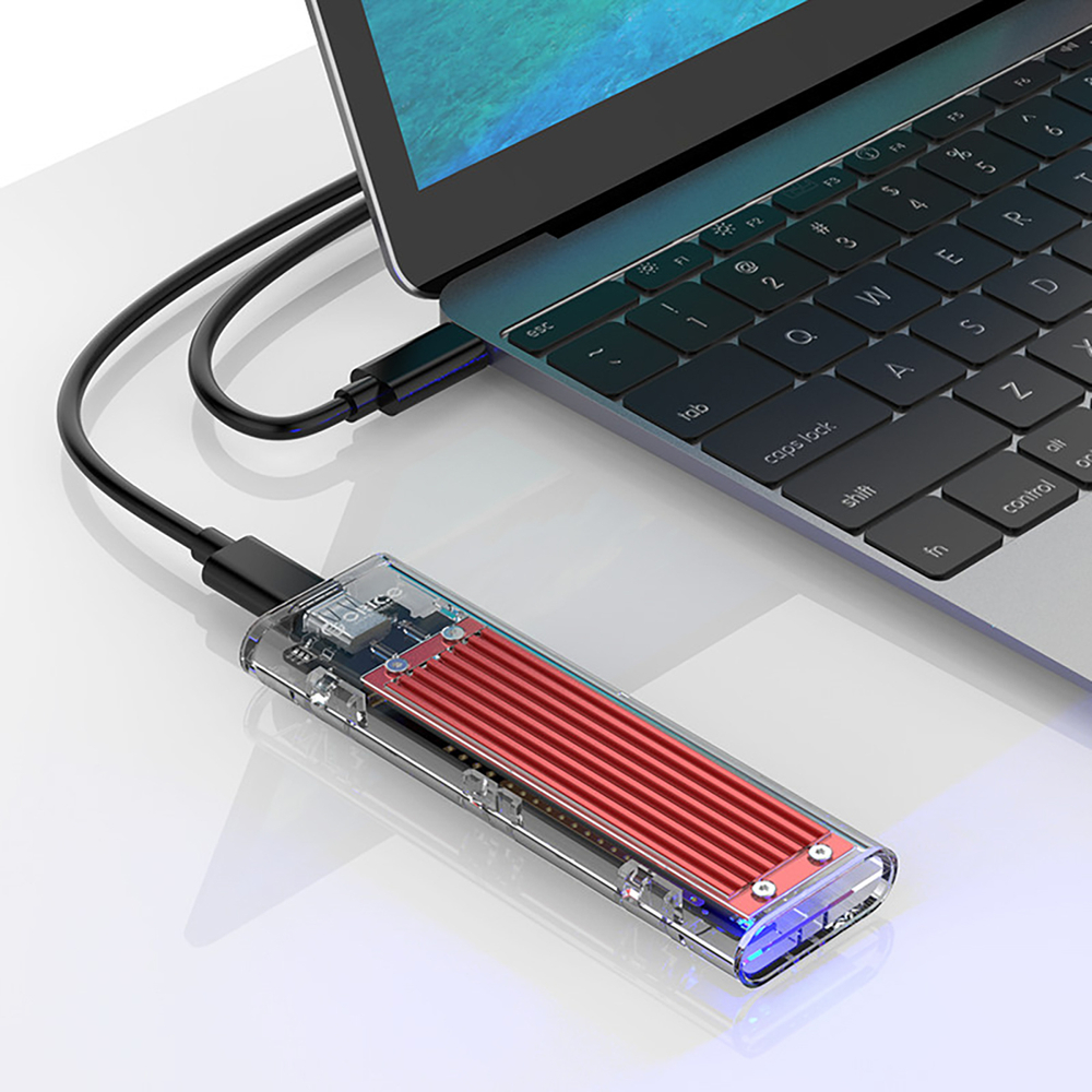 Orico TCM2-C3 M.2 NVME uz USB-C ārējais diska ietvars, sarkans