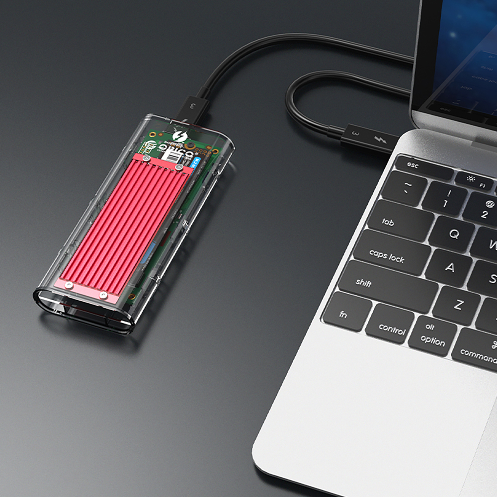 Orico TCM2-C3 M.2 NVME uz USB-C ārējais diska ietvars, sarkans