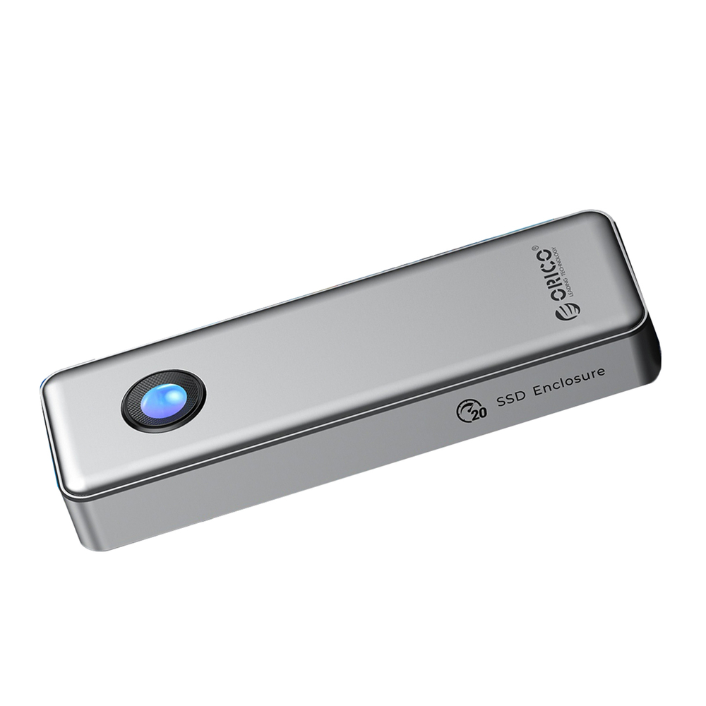 Orico OUM2-G20 M.2 NVME SSD disks dzinis USB-C 3.2 20Gb/s, sudraba