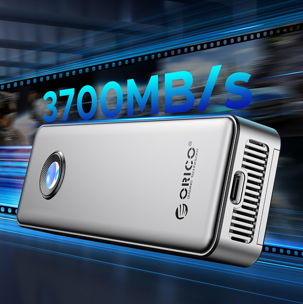 Orico OUM2-G20 M.2 NVME SSD disks dzinis USB-C 3.2 20Gb/s, sudraba