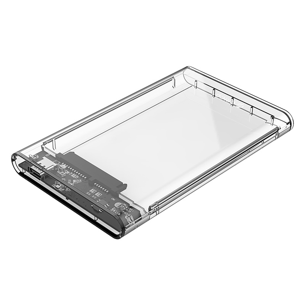 2.5\" USB-C 5Gb/s kabatas cietais disks/SSD - caurspīdīgs | Drive Pocket HDD/SSD 5Gbps transparent