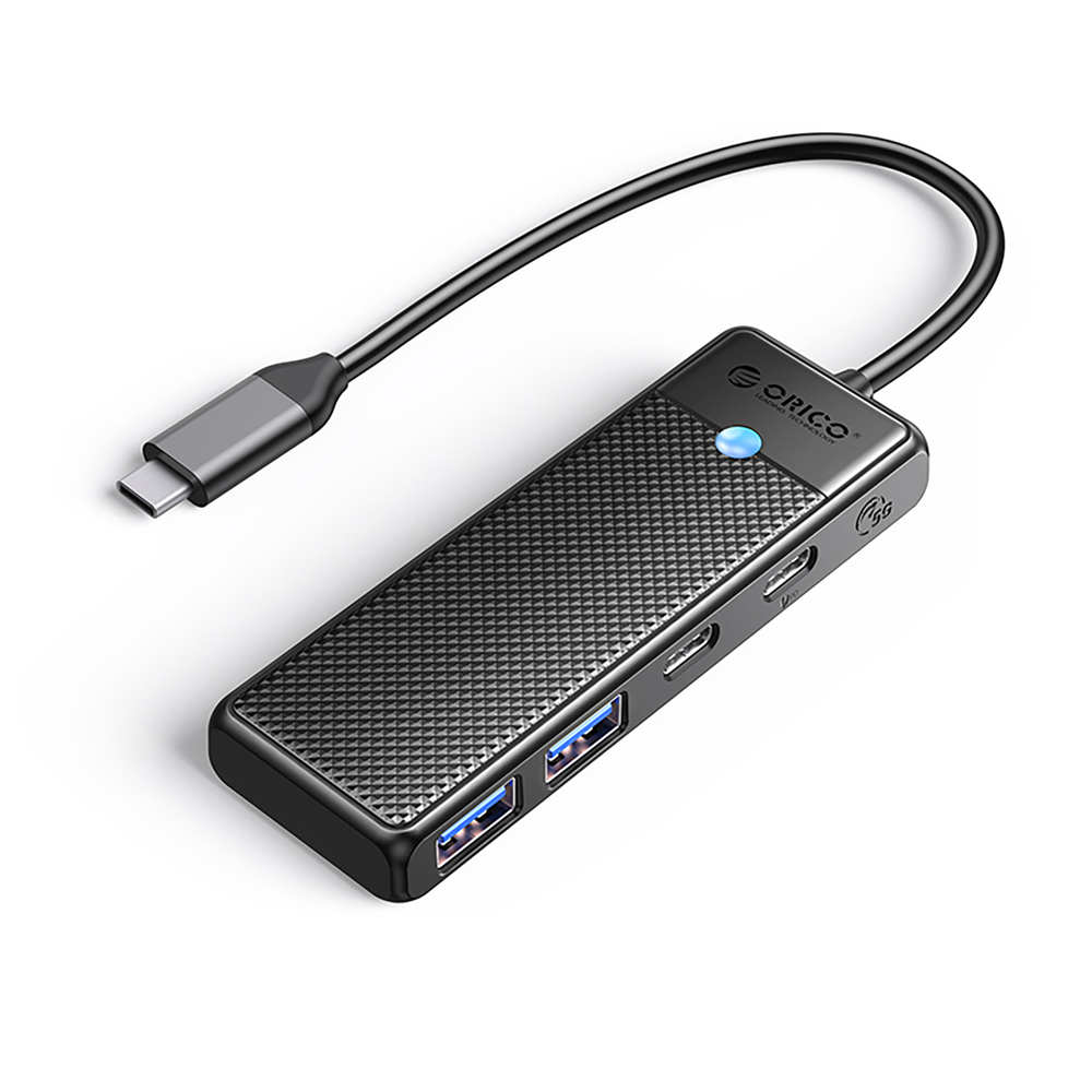 Orico PAPW2AC-C3 USB-C sadalītājs / dokstacija, 2x USB-A 3.0, 2x USB-C, melns