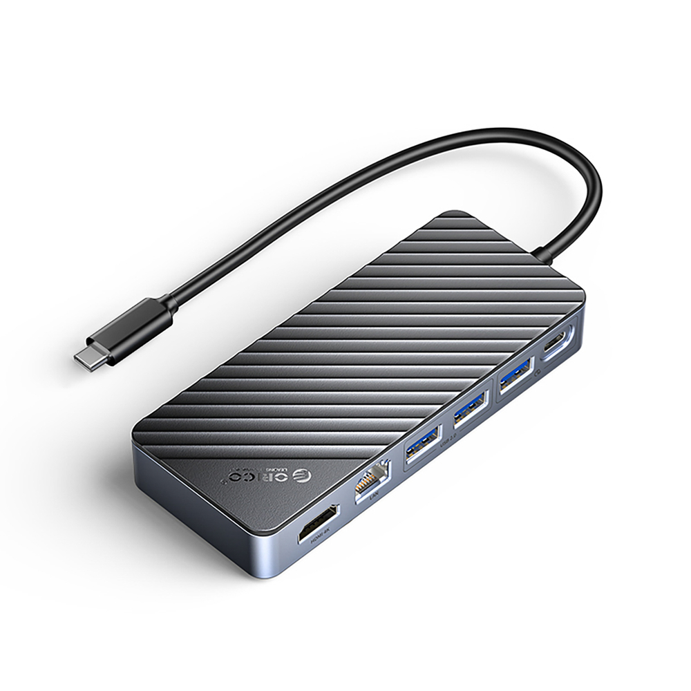 Orico OM28PR-G2 USB-C dokstacija ar M.2 slotu un HDMI, melna