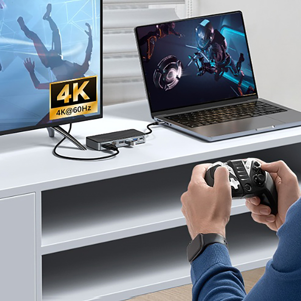 Orico OM28PR-G2 USB-C dokstacija ar M.2 slotu un HDMI, melna