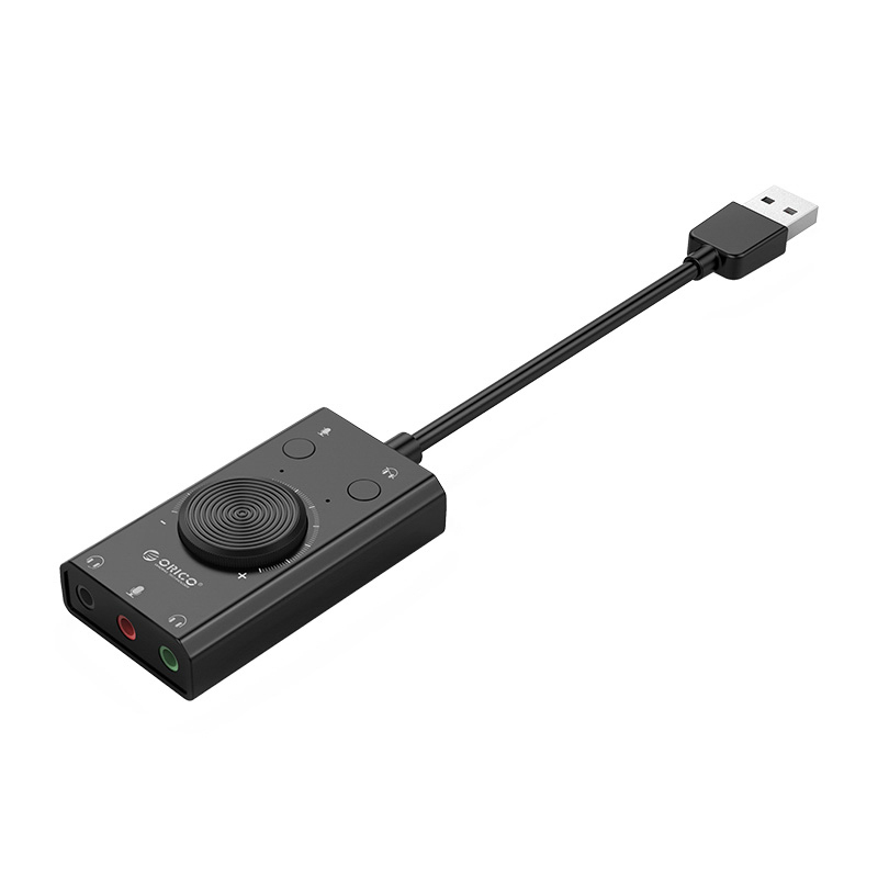 Orico SC2 ārējā daudzfunkcionālā skaņas karte USB-A, melna