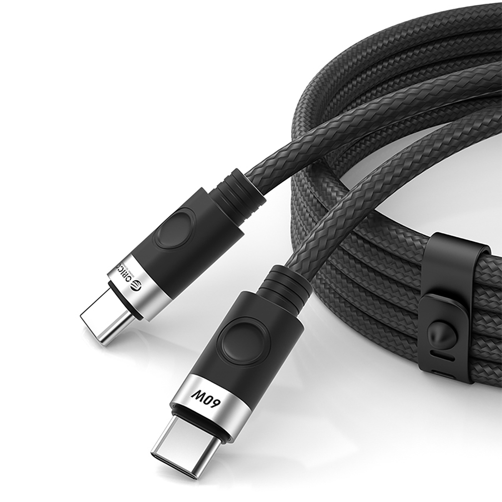 Orico CDX 60W 3A USB-C uz USB-C kabelis, 1m, Melns