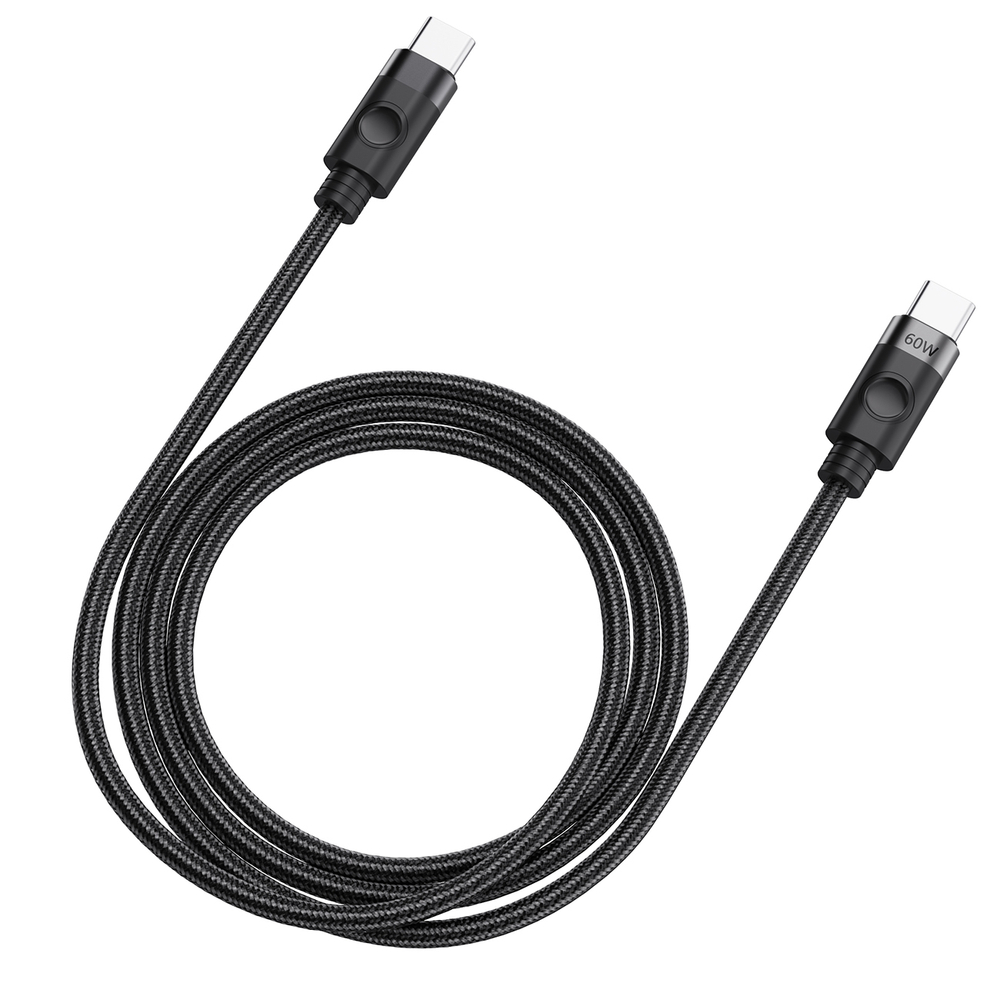 Orico CDX 60W 3A USB-C uz USB-C kabelis, 1m, Melns