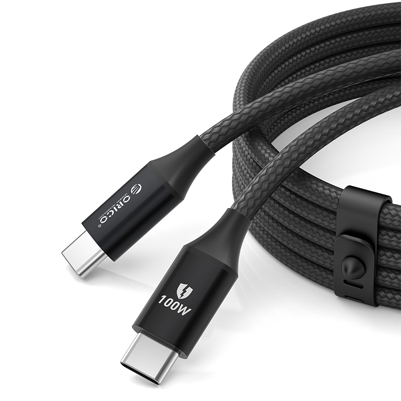 Orico CDX USB-C uz USB-C kabelis 100W 5A Power Delivery 1m, melns