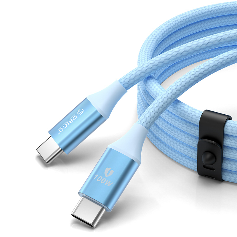 Orico USB-C uz USB-C kabelis 100W 5A Power Delivery 1m, zils