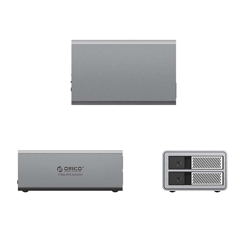Orico 9828RU3 disku masīvs 2x 2.5\"/3.5\" SATA HDD/SSD, pelēks