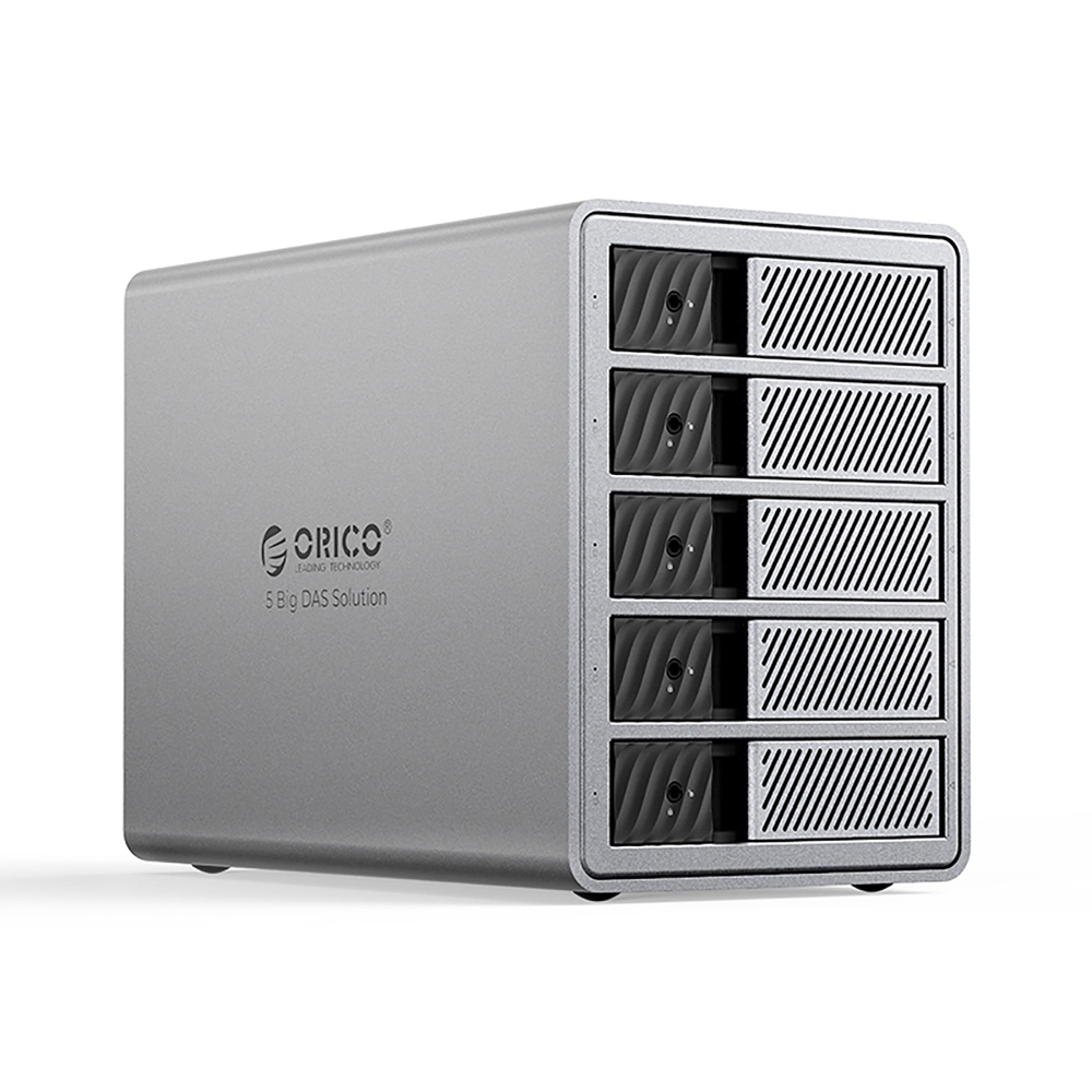 Orico 9858T3 5-vietu DAS datu masīvs ar Thunderbolt 3, pelēks