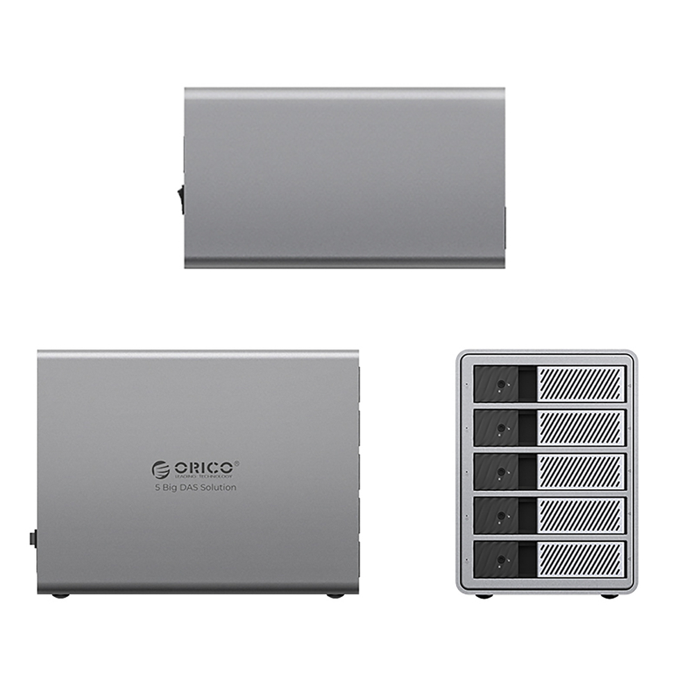 Orico 9858T3 5-vietu DAS datu masīvs ar Thunderbolt 3, pelēks