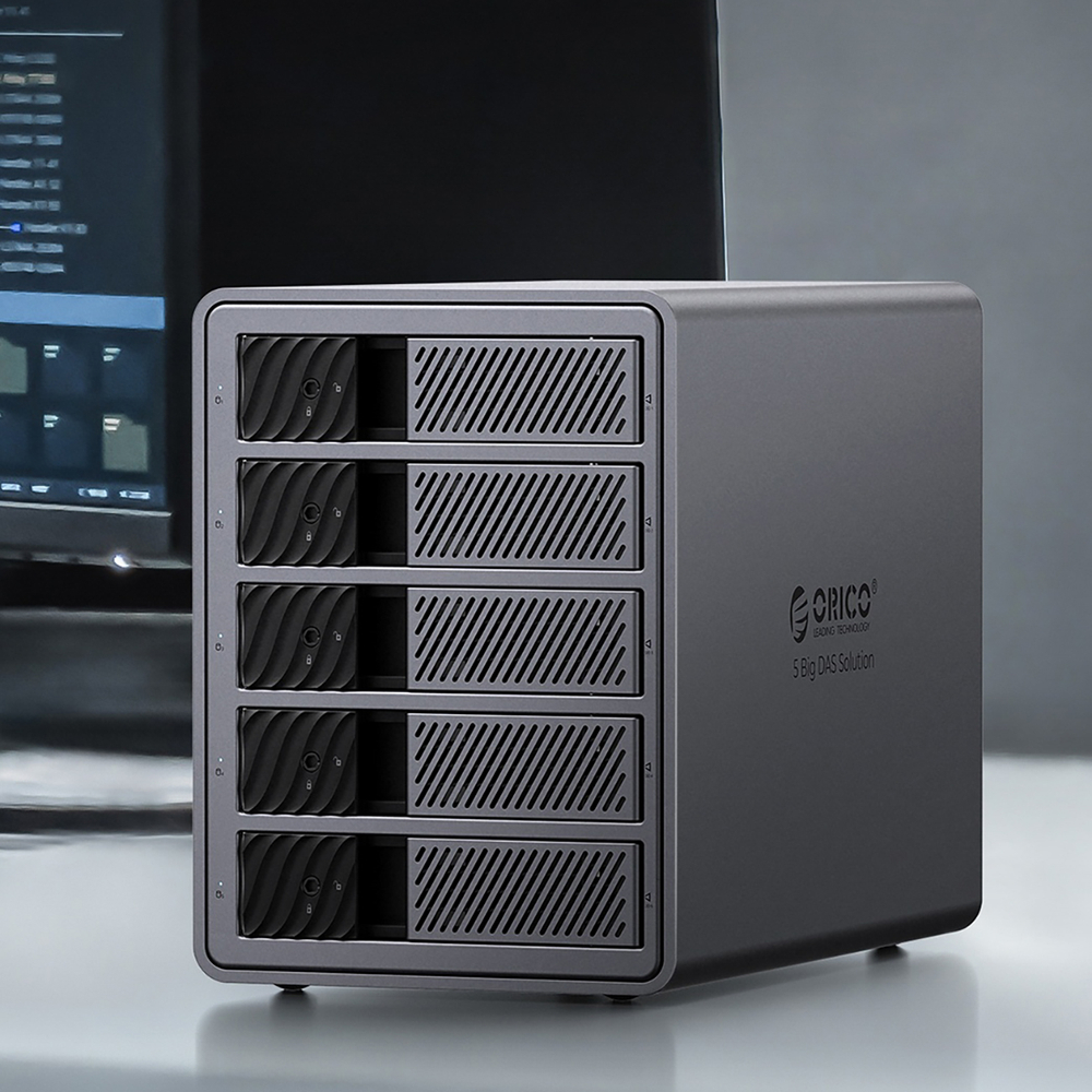 Orico 9858T3 5-vietu DAS datu masīvs ar Thunderbolt 3, pelēks