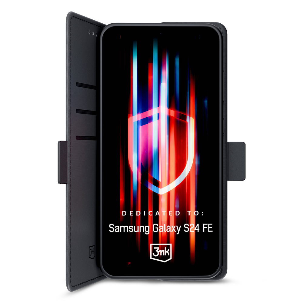 3mk Protection Samsung Galaxy S24 FE atverams vāciņš maciņš grāmatiņa Wallet Case, melns