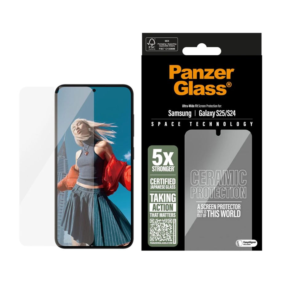 PanzerGlass Ultra-Wide Fit keramiskais aizsargstikls Galaxy S25 / S24